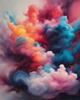 Colorful Cloud Like Formations with Vibrant Hues of Blue, Red, Pink, and Yellow, Generative AI