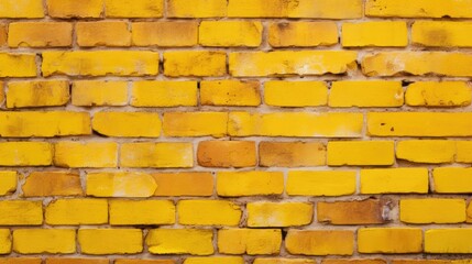 Poster - A yellow brick wall with a black fire hydrant. Suitable for urban backgrounds