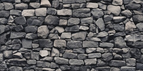 Wall Mural - A black and white photo of a stone wall. Suitable for architectural and design projects