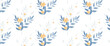 Seamless vector floral pattern with grass ornament. doodle