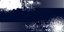 Dots Halftone Putih & Biru Pola Warna Gradien Grunge Tekstur Latar Belakang. Dots Pop Art Komik Olahraga Gaya Vektor Ilustrasi. Eps 10