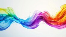 Colorful Rainbow Paint Splash Wave, Elegantly Designed As A Visual Element On A Pure White Background, Intertwined With Subtle Technological, AI Generative