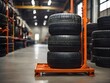 stack of tires in warehouse