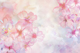 Fototapeta Kwiaty - Soft pink flowers create a decorative frame