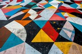 Fototapeta Abstrakcje - Vibrant Geometric Wall Mural in Abstract Style