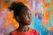 Portrait of an eight-year-old black girl.