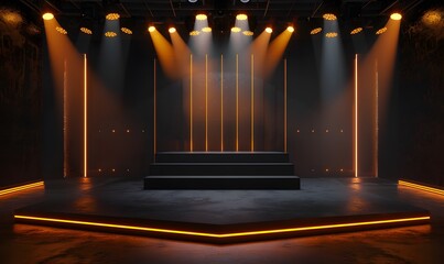 Wall Mural - Stage with Shiny Lights