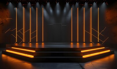 Canvas Print - Stage with Shiny Lights