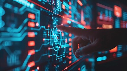 Wall Mural - cyber security and data privacy on virtual screen, ensuring protection against online threats and sa