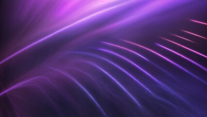 Wall Mural - brilliant purple and blue light paths glowing against a dark particle-speckled background