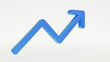 © HalukYakup - Blue upward arrow on white background. Blue arrow graph isolated.