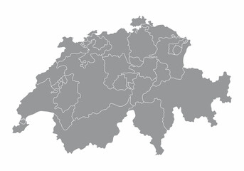 Wall Mural - Switzerland cantons map
