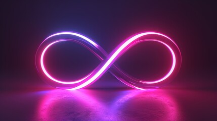 Poster - 3d cycled animation of a glowing line sliding in the shape of an infinity symbol