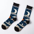 pair of socks moon and space