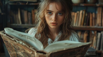 Wall Mural - portrait of a person with book