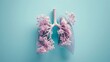 detailed human lungs illustration on a light blue background
