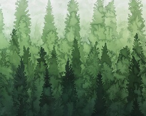 Wall Mural - Emeral forest graient eep green to light moss woolan mystery