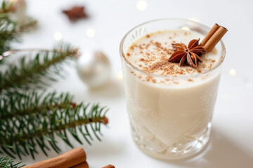 Glass of Milk With Cinnamon and Anise