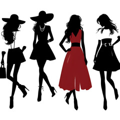 Poster - fashion girls silhouettes