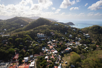 Canvas Print - Houses on hills in San Juan Del Sur Nicaragua