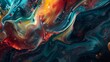 Chaotic symphony of swirling liquid metallic hues, blending seamlessly to construct an otherworldly abstract masterpiece.