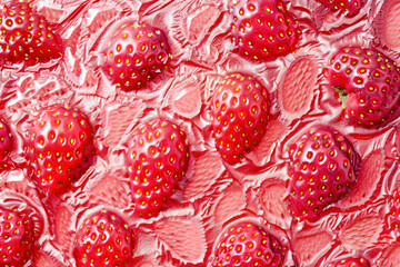 Sticker - Strawberry texture, abstract background.