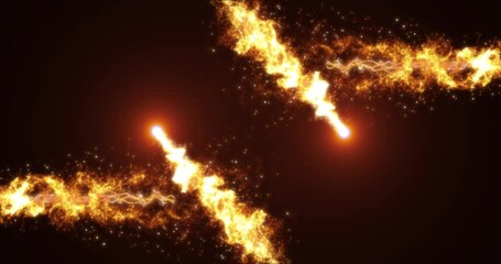 Wall Mural - abstract orange background for logo. flying glowing orbs that leave a trail of glowing dust in their