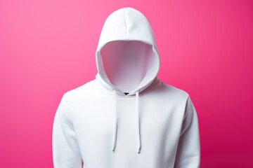 Poster - A stark white hoodie mockup against a vibrant pink background, perfect for a bold and clean design presentation