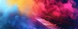© CinimaticWorks - abstract dust background with colorful piano keyboard for world music day celebration