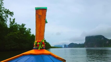 Sticker - Boat trip among the mangroves and Islands of Phang Nga bay, Thailand