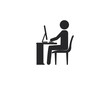 Office worker, logical thinking, people icon. Vector illustration.