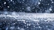 © CinimaticWorks - falling snow isolated on black background. Winter weather scene with snowfall backdrop