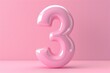 © top images - Numeral 3 three, date or birthday concept. Background with selective focus and copy space