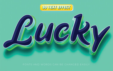 Wall Mural - Lucky shining 3d editable text effect