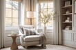 Neutral Color Palette Bedroom Design: Sunny Bay Window Serenity