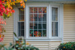 White Bay Window in a House With Vinyl Siding