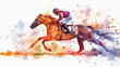 Abstract Racing Horse With Jockey from Splash of Wat