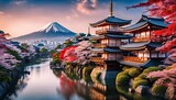 Fototapeta Kosmos - japan city scene, buildings in japan, japanese culture