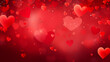© jiejie - Abstract Valentine's Day background with red hearts and blurred bokeh lights
