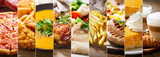 Fototapeta Mapy - food collage of various of meals and drinks