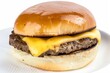 © Adriana - Homemade plain cheeseburger on white background