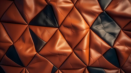 Close-up texture of diamond-shaped stitched genuine leather