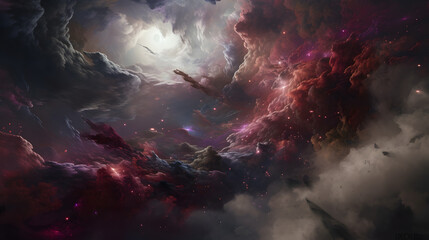 a galaxy art with colourful clouds and stars