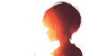 Blurred Silhouette of Faceless Head of Little Kid an