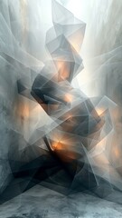Wall Mural - polygons and lines, creating digital abstract background