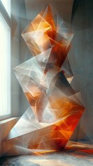 Wall Mural - polygons and lines, creating digital abstract background