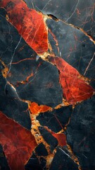 Wall Mural - Red marble background with rich, earthy tones and vibrant veins