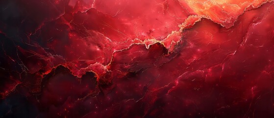 Wall Mural - Red marble background with rich, earthy tones and vibrant veins