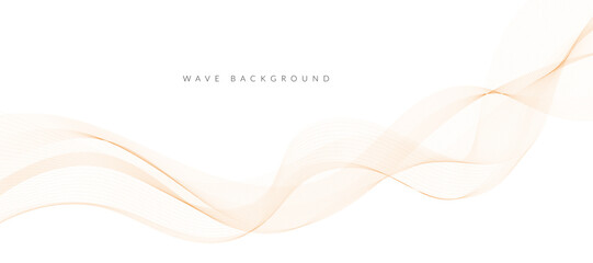 Abstract vector orange wavy lines. Moden background design.
