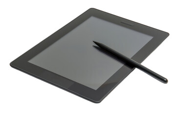 Graphics tablet with stylus for digital design, cut out - stock png.